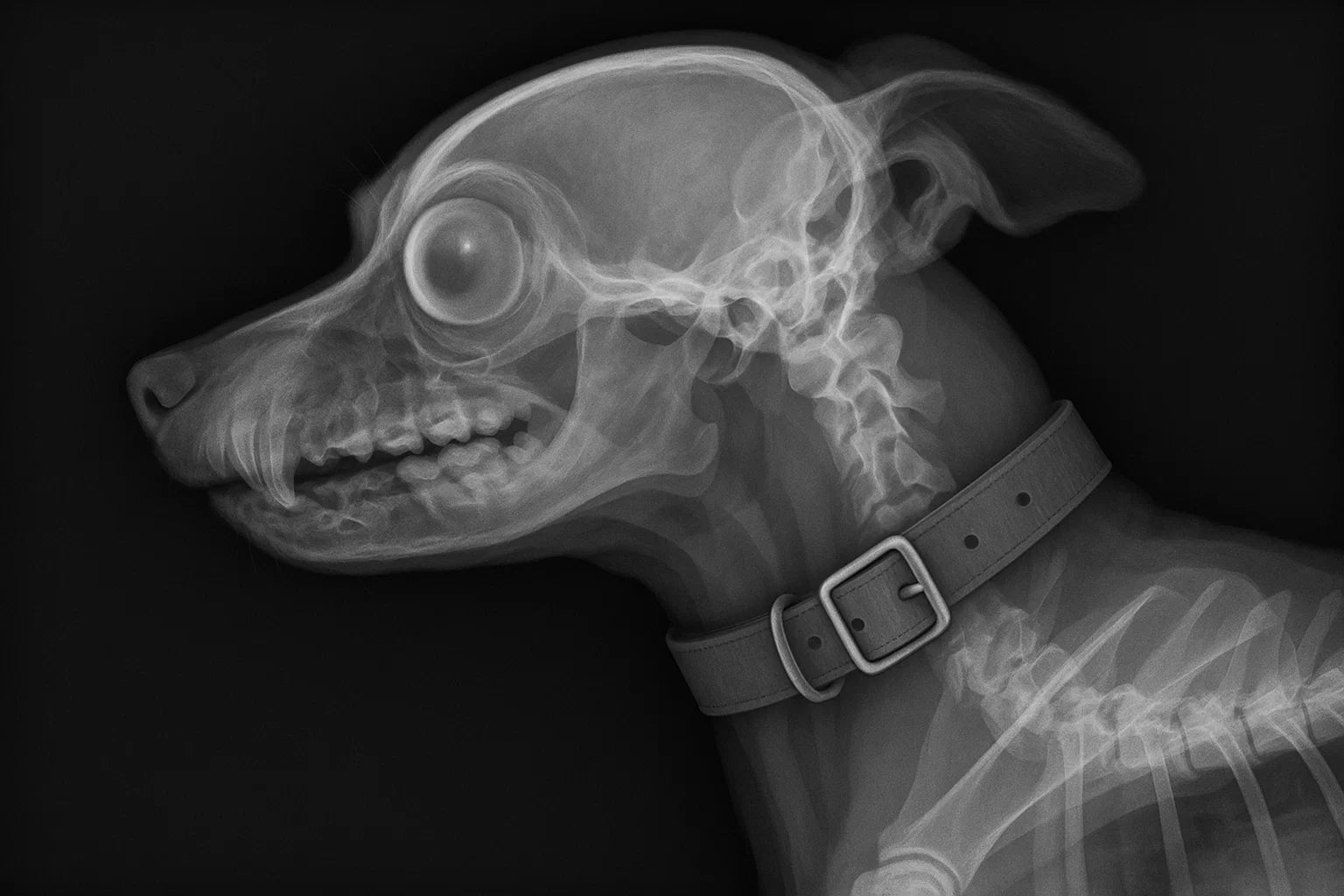 Golden retriever wearing BetterWalk harness with front-clip design highlighted